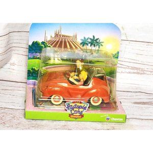 Vintage 2000 The Autopia Cars Disneyland Chevron Cars - Free Postcard & Stickers